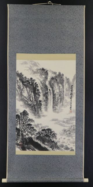 Chinese Hanging Scroll Art Painting Sansui Landscape Asian Antique E2706