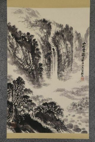 CHINESE HANGING SCROLL ART Painting Sansui Landscape Asian antique E2706 2