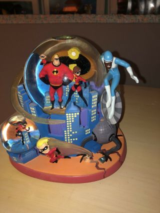 Rare Disney The Incredibles Snow Globe With Box - Pixar