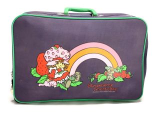 Vtg Strawberry Shortcake Suitcase Overnight Bag 1980s Blue Rare