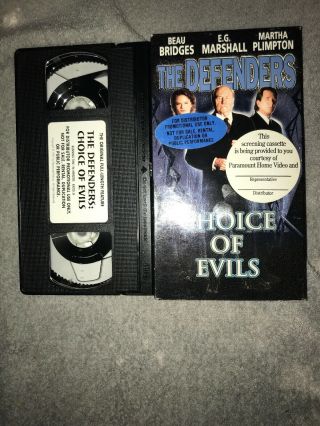 The Defenders Choice Of Evils Rare Vhs Not On Dvd 1997 Drama Beau Bridges Promo
