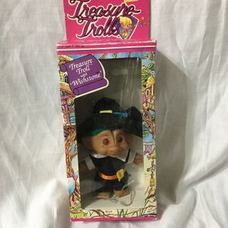 Vintage Treasure Troll Doll Belly Wishstone Ace Novelty Co Pilgrim Trolls