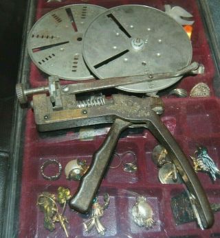 Antique Curtis Industries Model 14 Key Punch W/ 2 Wheels Usa Serial 16035