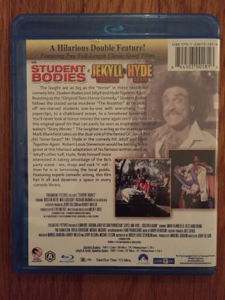 Student Bodies/Jekyll Hyde: Together Again (Blu - ray Disc,  2011) HTF OOP RARE 2