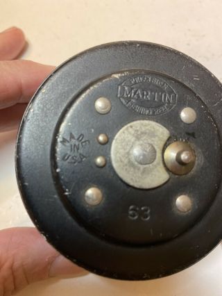 Vintage Martin Fly Fishing Reel Model 63 - Made in the USA No Line 3