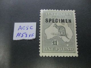 Kangaroo Stamps: £1 Grey Specimen 3rd Watermark - Rare (n13)