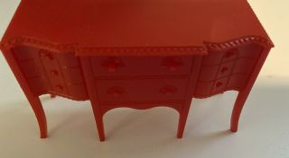 Renwal D - 55 Vintage Dollhouse Furniture Red Dresser with Removable Drawer 2
