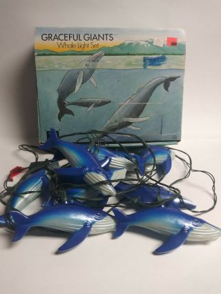 Graceful Giants Whale Light Set String Of 10 By Primal Lite Whale Lights Rare