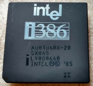 Intel I386 A80386dx - 20 Sx065 Cpu Processor Vintage Rare Gold