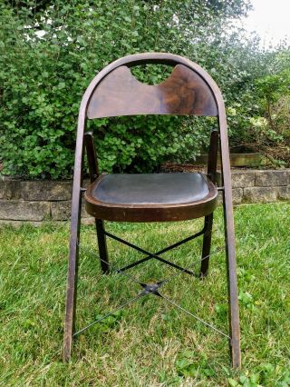 Antique Vintage Solid Kumfort Louis Rastetter & Sons Wood Folding Chair