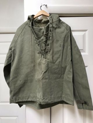Rare Vintage Old Us Navy Raincoat Jacket Us Military Clothes Uniform Size S