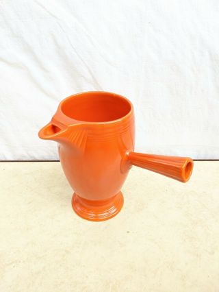 Rare Vintage Fiesta Ware Demitasse Orange Coffee Pot - No Lid Stick Handle