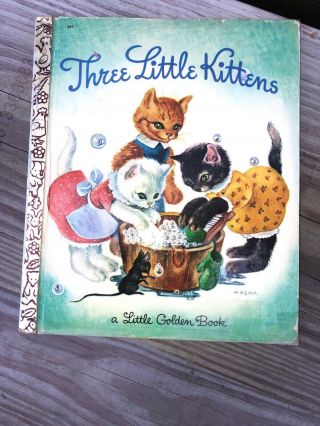 381 Rare A Little Golden Book Vintage The Three Kittens Masha