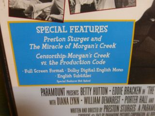 The Miracle of Morgan ' s Creek (DVD,  2005) Betty Hutton Eddie Bracken Rare OOP 3