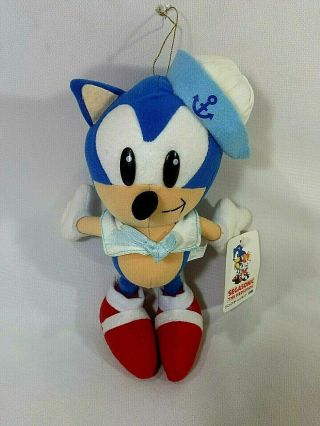 Rare Sonic The Hedgehog Sailor 9 " Plush Doll Figure Sega Prize Japan 1994 O/tag