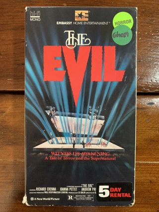 The Evil Vhs Embassy Horror Sov Htf Rare Cult Terror Cult Supernatural Ghost