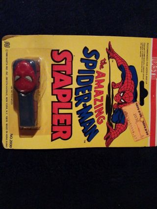 Rare Vintage 1980 Nasta The Spiderman Stapler Moc