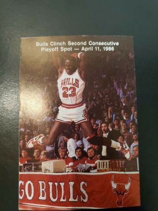 1986 - 87 Michael Jordan Back Cover Chicago Bull Alternate Schedule Rare