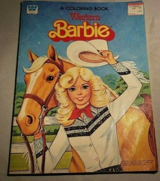 Vintage Western Barbie Coloring Book Mattel 1982