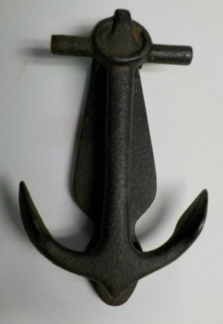 Vintage Black Cast Iron Anchor Door Knocker Nautical Decor 761