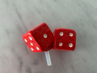 RARE VINTAGE NORA FLEMING MINI OF 2 RED DICE WITH NF INITIALS FOR GAME NIGHT 2