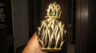 Vintage Large Brass Pineapple Door Knocker Marked Newport 4022