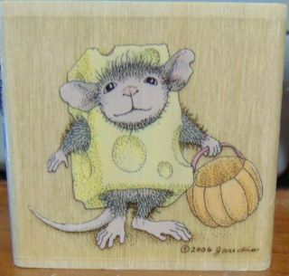 Rare Stampablities House Mouse Wood Stamp Trick Or Cheese Hmd1018