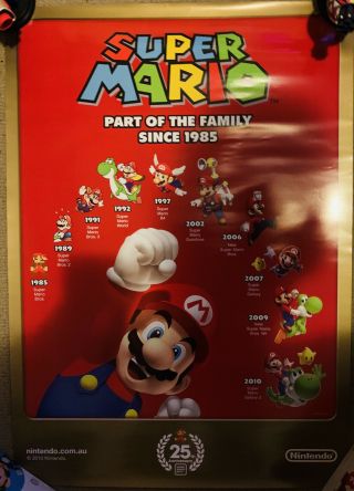 Wii Mario Bros Display Promotion Poster (rare)