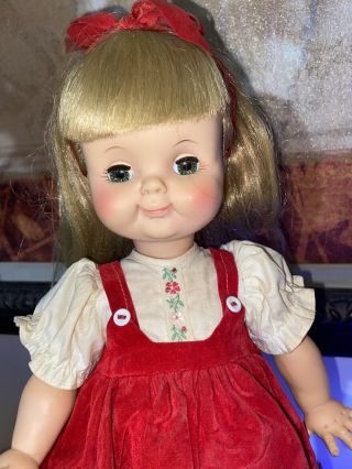 Vintage 1962 Effanbee 16 " Gumdrop Doll Dress Watermelon Mouth Blonde