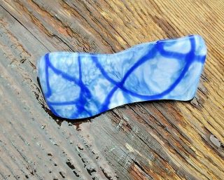 Rare Flashed Art Sea Glass Blues,  Whites & Clear Large Size Piece