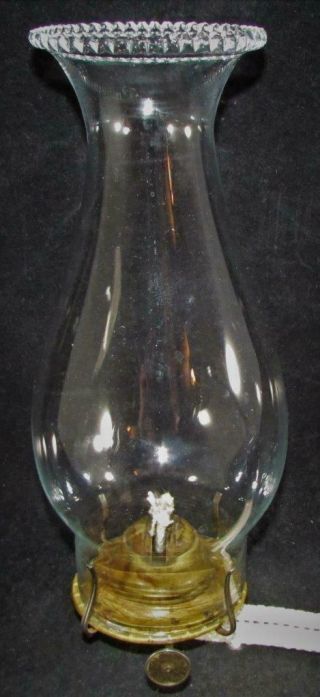 Antique No.  1 P&a Eagle Brass Kerosene Oil Burner,  Pie Crust Top Glass Chimney