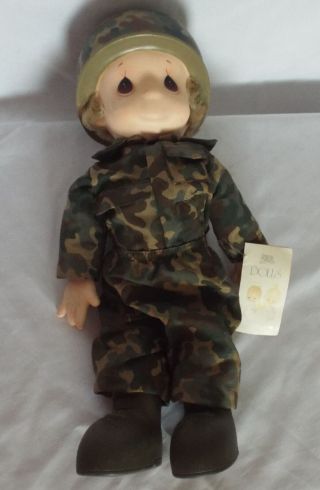 Vintage Precious Moments Curly Haired Boy Doll 14 " I 
