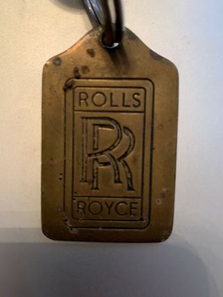 Vintage Rolls Royce Brass Key Chain/ Key Fob With Clasps Antique