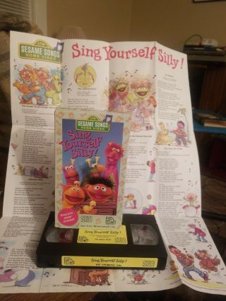 Sesame Street Sing Yourself Silly Vhs Tape Song Lyrics Poster Rare Oop