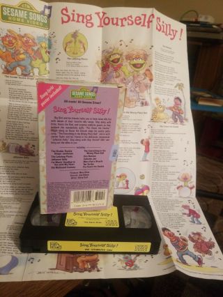 Sesame Street Sing Yourself Silly VHS Tape Song Lyrics Poster Rare OOP 2