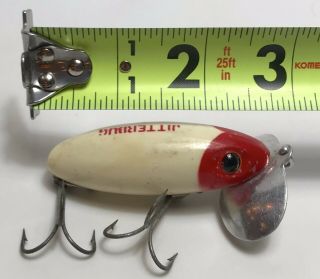 Vintage Fred Arbogast Jitterbug Red & White Bass Top Water Fishing Lure