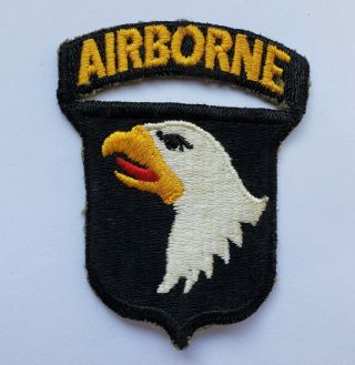 Rare Wwii Vintage 101st Airborne Patch W/ Attached Tab Type 7 Variant