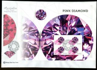 2017 Rare Beauties Prestige Booklet Sheetlet (pink Diamond) Wesley Fdc
