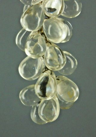 Antique Czech Clear Glass Grape Cluster W/Leaves Chandelier Lamp Sconce Prism 2