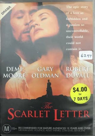 The Scarlet Letter Dvd Demi Moore Historical Period Drama Romance Region 4 Rare