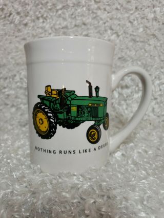 Rare Gibson John Deere Tractor Coffee Mug Cup " Nothing Runs Like A Deere "