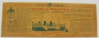 Ives Antique Tin Boat Instructions 1920 Kevin1234