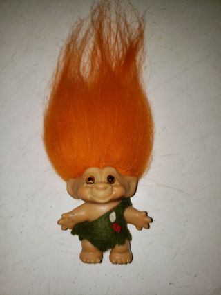 1960s 2.  5 Vintage Dam Troll W/amber Glass Eyes / Replaced Hair