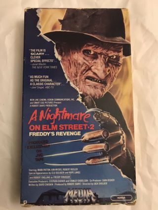 A Nightmare On Elm Street 2 Vhs Rare Full Flap Media Horror Oop