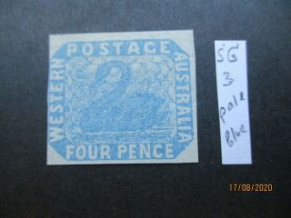 Western Australia Stamps: 4d Blue Imperf Swan - Rare (c358)