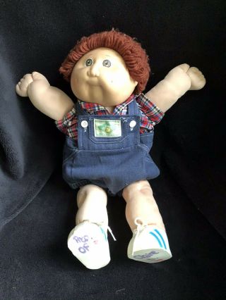 Vintage 1978 1982 1985 Cabbage Patch Kids Doll Boy W/ 1983 Denim Overalls