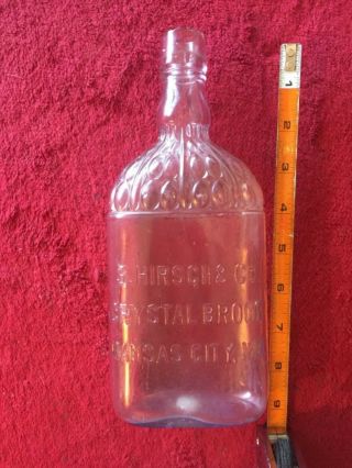 Antique Whiskey Bottle - S.  Hirsch & Co.  - Crystal Brook - Kansas City Mo.