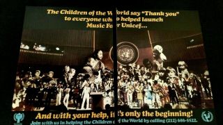 Abba,  Bee Gees & More Music For Unicef Event.  Rare Print Promo Poster Ad