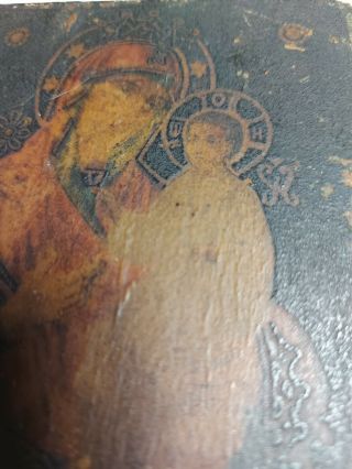 Antique Greek Byzantine Art Icon Holy Virgin Mary 1911 2