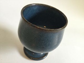 Jugtown Ware Cobalt Blue Pottery Footed Fruit Dessert Bowl Vernon Owens Rare